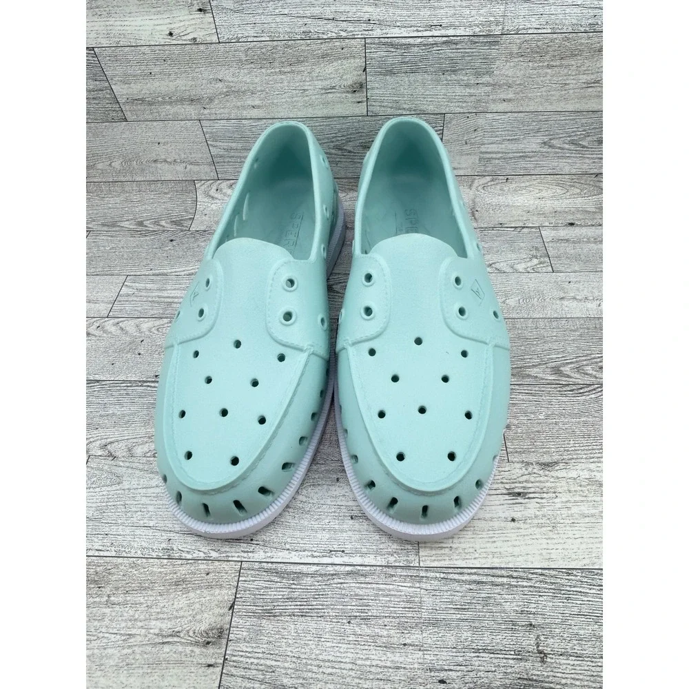 Sperry Top Sider Boat Shoes Slip On Teal‎ Aqua Men Size 9M